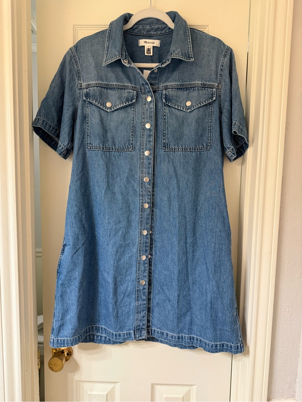 Madewell Blue Denim Mini Shirt Dress